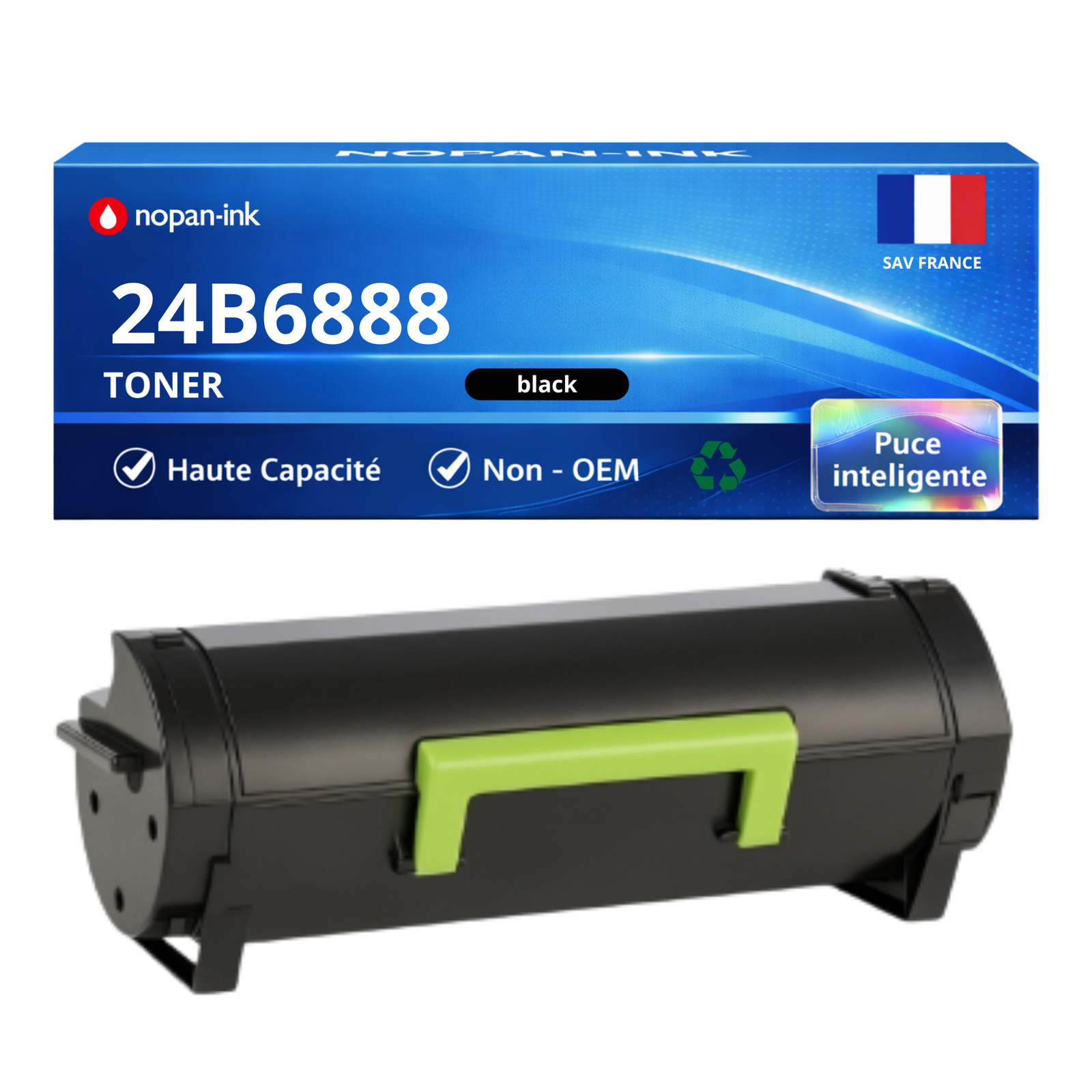 Toner compatible Lexmark 24B6888 noir haute capacité pour impression laser monochrome XC4140