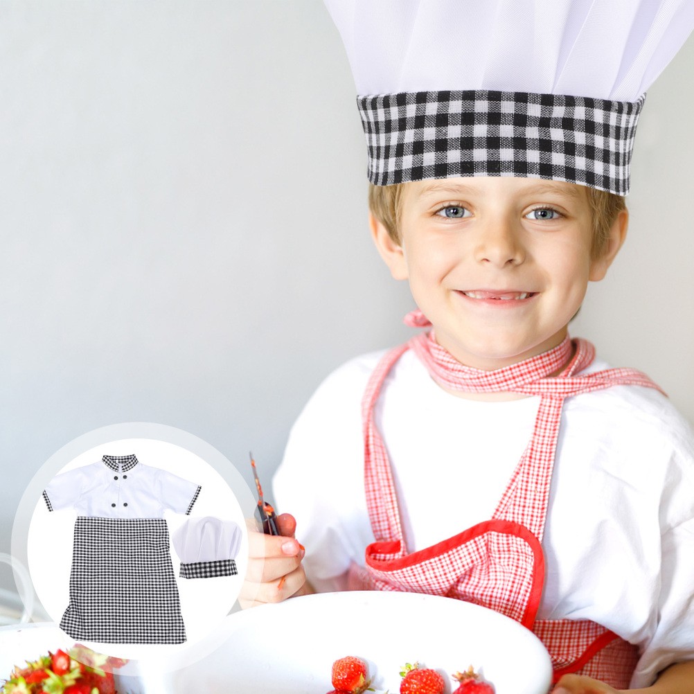 Chef Costume Kids Disfraz Cocinero Hat and Apron Gorro De Cocina