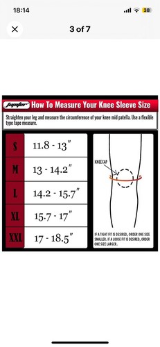 Jupiter Pair Knee Sleeves Compression Support Knee Braces Squats Weightlifting - Picture 7 of 7