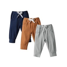 Toddler Boy Brown Gray Blue Jogger Pants 12-18 Months 3 Pack Sweatpants