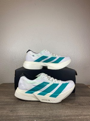 Size 10- Men s ADIDAS ADIZERO ADIOS PRO 4 RUNNING WHITE TEAL JR1267