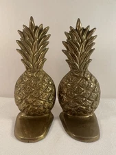Brass Pineapple 7.25” x 3.2” Bookends 