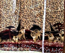 1 yd x 54" Rayon Fabric Single Border Cheetah Print Tan & Black