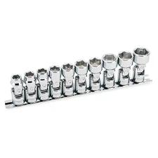 Powerbuilt 641715 3/8" Drive Metric Universal Joint Socket Set [10 Piece Set]