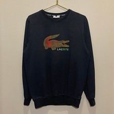 Lacoste Made In France 3D Textured Crocodile Big Logo Sweatshirt Black XL