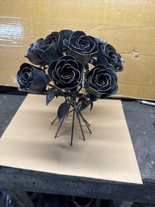Handmade Steel Rose Raw Metal Flower Industrial Home Decor