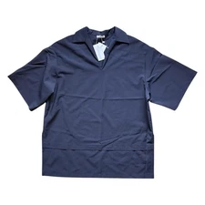 NEW 12 Storeez Women’s Boxy Side Slits Blouse size M Black