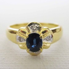 18K Blue Sapphire and Diamond Ring