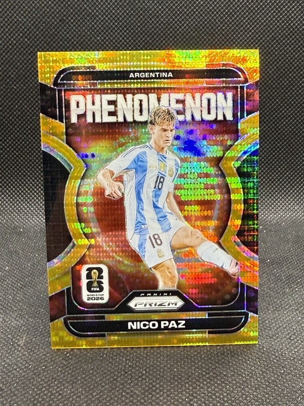 2026 Panini Prizm World Cup Nico Paz Phenomenon Gold Pulsar /10 Argentina #13