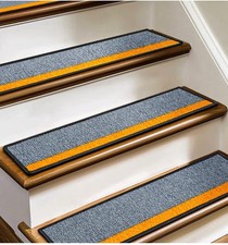 J JIMOO Stair Treads Non Slip for Wooden Steps, 4 PCS 8" X 30" Stair Carpet Run