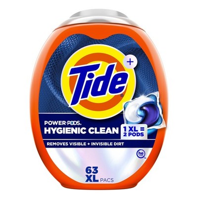 Tide Hygienic Clean Power PODS Laundry Detergent Pacs, 63 Count (Pack of 1) 
