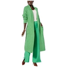 G by Giuliana Black Label Cable Knit Belted Cardigan Greenbriar