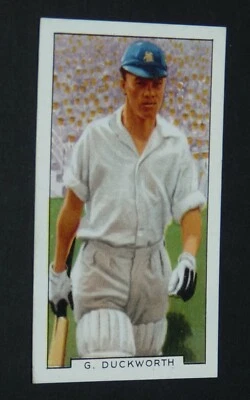GALLAHER CIGARETTES CARD 1936 SPORTING PERSONALITIES #21 G DUCKWORTH CRICKET - Photo 1/2