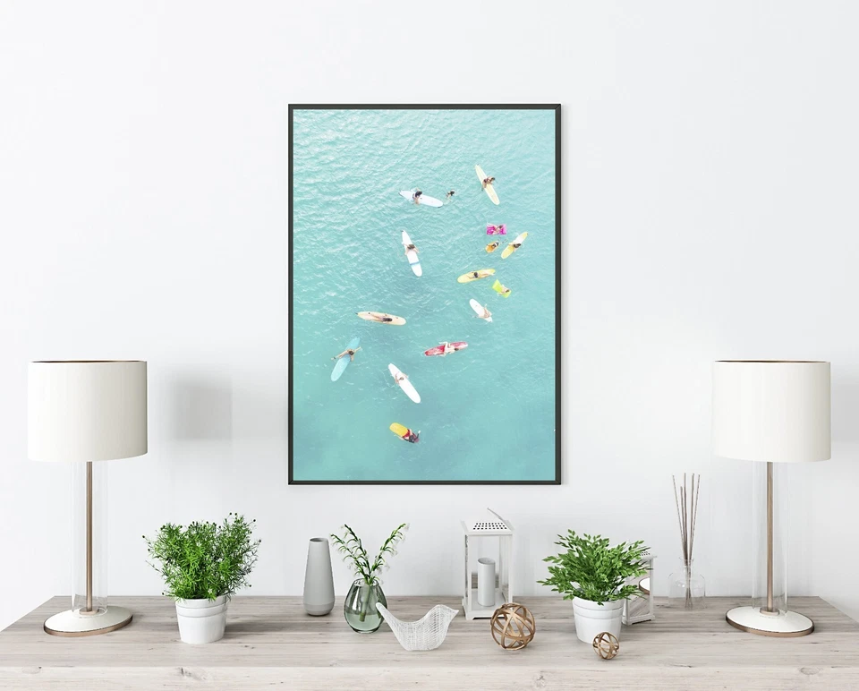 Conjunto de 3 impresiones de arte de pared playa océano surf póster impresión costera Foto 2 de 4