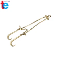 5/16" G70 V-Chain Bridle w/15" Large J Hooks,T- Hook&J-Hook w/ Grab Hooks 3' New