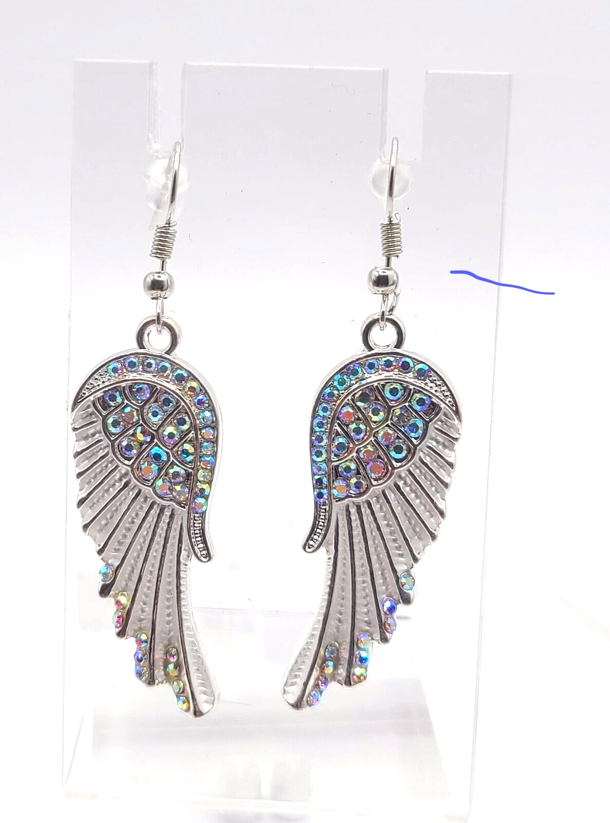 White Angel Wing Earrings with Silver-Tone Hook #27-image