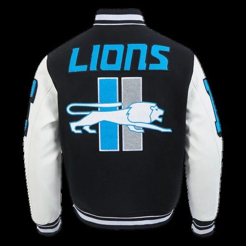 Pro Standard - NFL Detroit Lions Retro Logo Mashup Men's Rib Wool Varsity Jacket - Picture 3 of 10