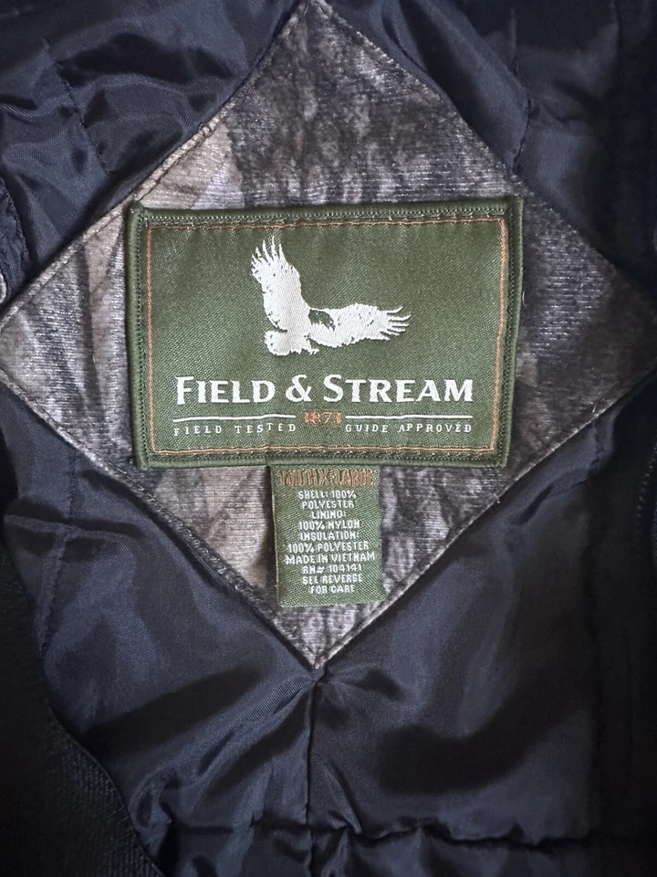 Field & Stream Camo Camouflage Overalls Bibs HydroProof Ultra Sz Youth XL - Image 4 of 4