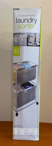 Dazz 4 Compartment Stacked Laundry Sorter on Wheels NIB - 第 1/5 張圖片