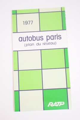 Bus Caoch Streckenplan Frankreich RATP Paris Autobus Netz 1977