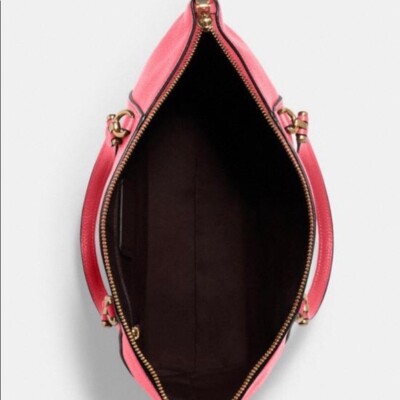Coach Prairie P79997 Pebble Leather Handbag - Dark Fuchsia