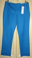 NWT Ladies Petite 4P Charter Club Exceptional Pants Blue Stretch Cotton Career
