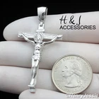 925 STERLING SILVER SIMPLE PLAIN JESUS CHRIST CROSS CRUCIFIX CHARM PENDANT*SP423