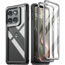 For Motorola Moto Edge 2025 Case 2 Front Frame Cover with Built-in Screen Black