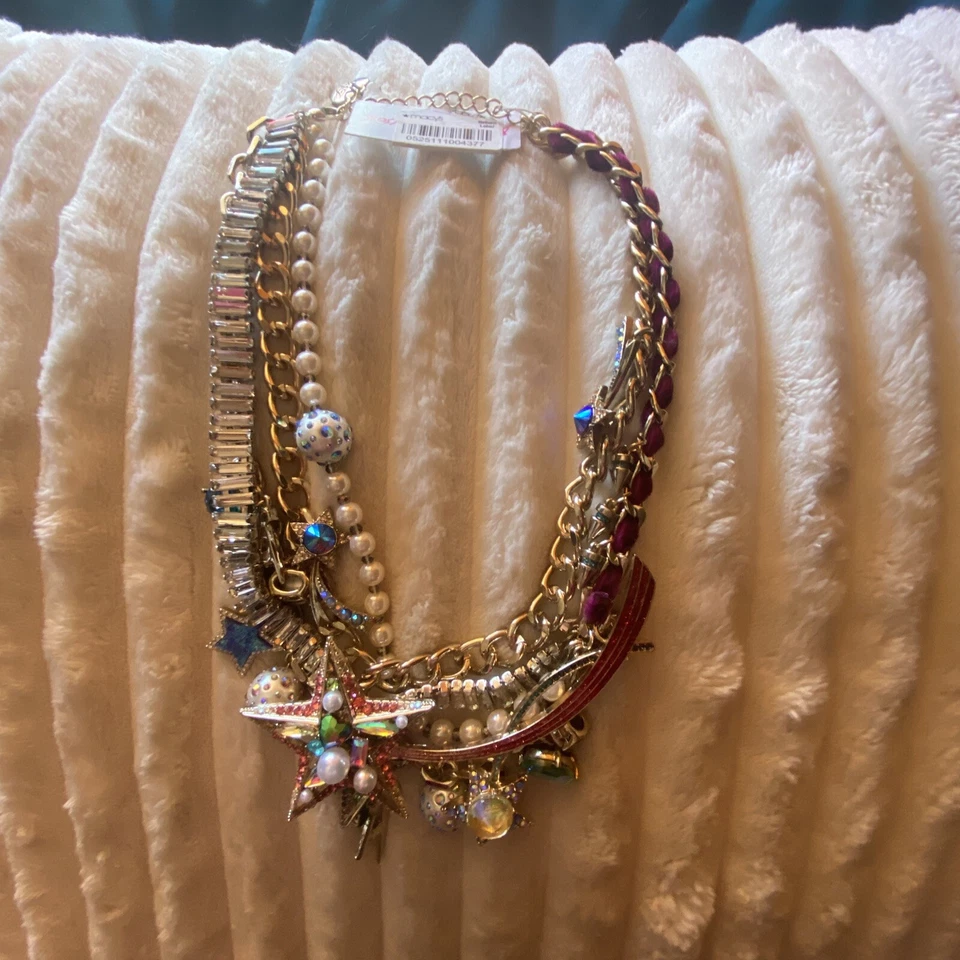 NWT Betsey Johnson CELESTIAL Starlet Drama (3x Layer) Necklace w/ Lobster Clasp