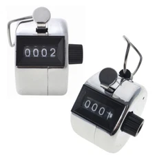 2 PCS Metal Hand Tally Counter Mechanical Palm Golf  Stroke Counter Dual Clicker