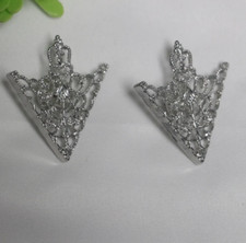 Art Deco Filigree Triangle Shape Men's Classic 935 Argentium Silver Collar Tips