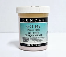 Duncan Pecos Pink Gallery Opaque Glaze GO 142 Ceramic Glaze  4oz QTY 1