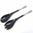 Gorham Sterling Silver 'Chantilly' Salad Serving Utensils Set, Black Ends ~12"