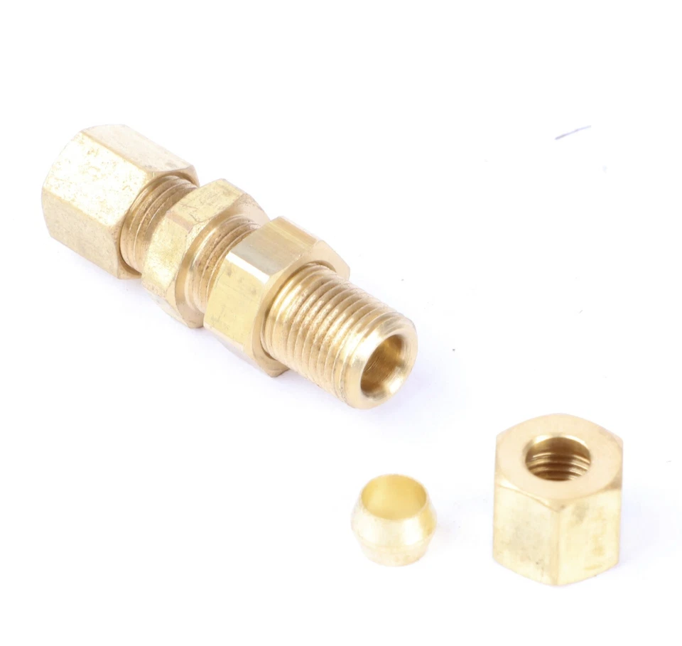 Brass Fairview Bulkhead Tube Fitting, 1/4" Tube OD x  1/4" Tube OD - Image 3 of 3