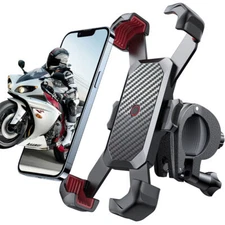 Motorcycle Phone Mount Auto Lock 100mph Military Anti-Shake Bike Phone Holder US