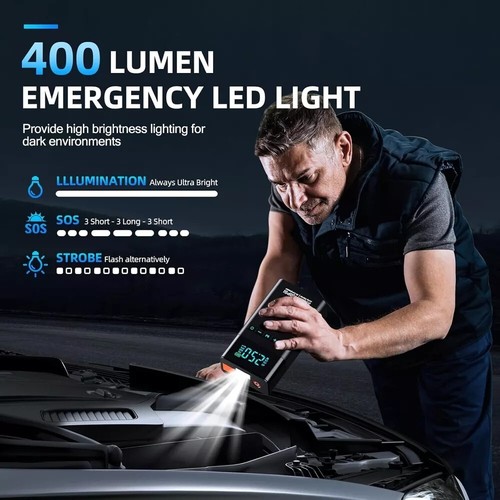 Portable Car Jump Starter with Air Compressor, 3500A 150PSI Battery Jump... - Picture 4 of 7