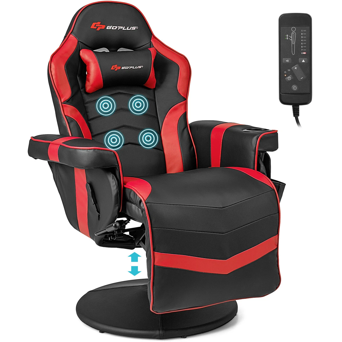 Recliner with cup holder and massage sales
