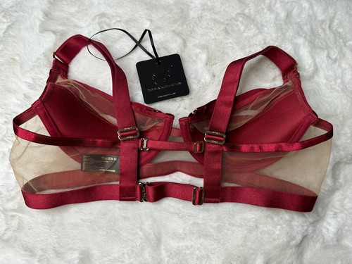 Honey Birdette STEPHANIE❤️ Strappy Red & Gold Bra 32D - Picture 3 of 3