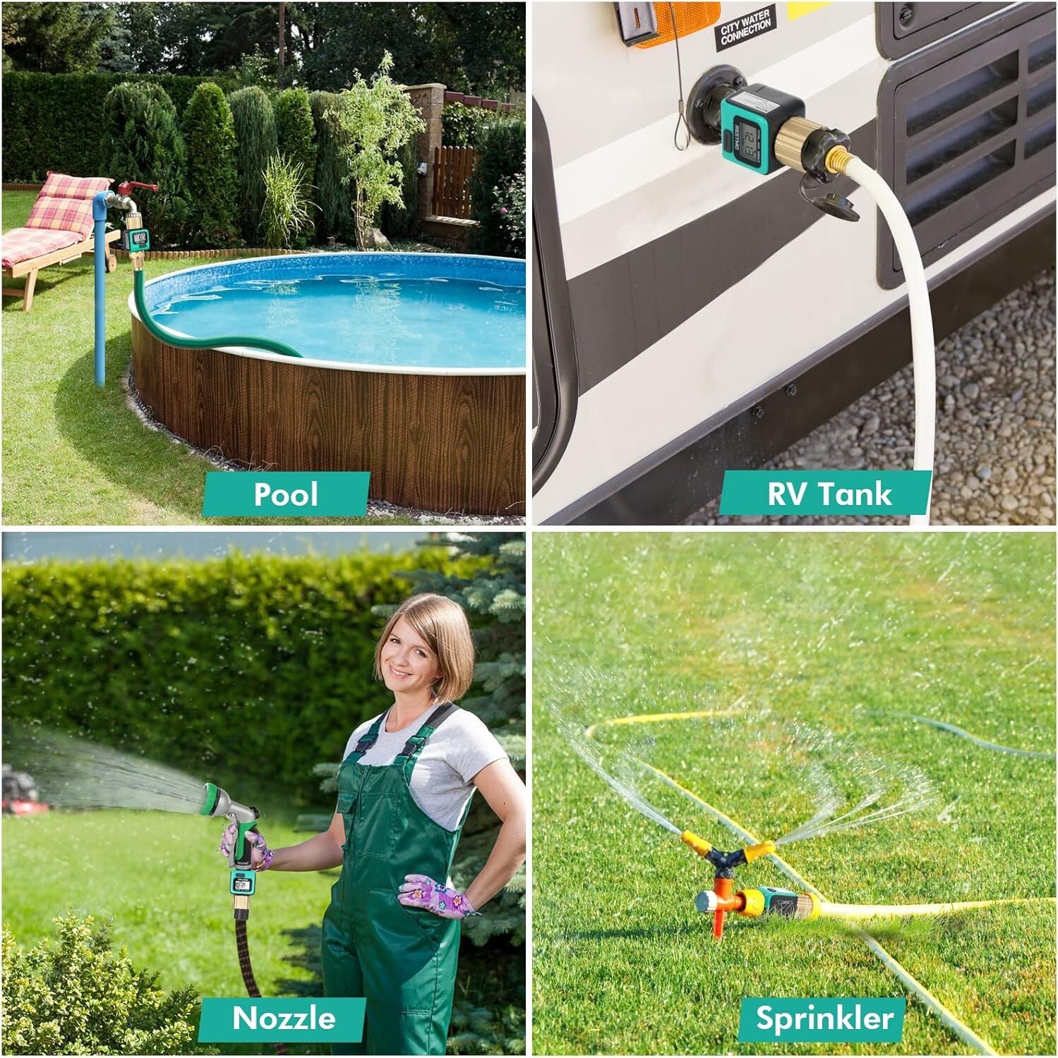 LCD Display Water Flow Meter with Brass Thread for Accurate Water Usage