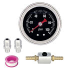Liquid 0-100psi Fuel Pressure Gauge Regulator Gauge 1/8" Npt W/ Adapter Kit