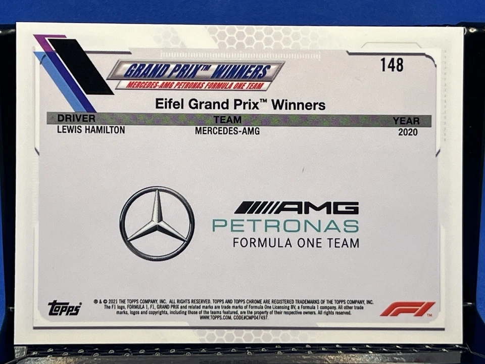 2021 Topps Chrome Formula 1 LEWIS HAMILTON F1 Grand Prix Winner 148 - Image 2 of 2