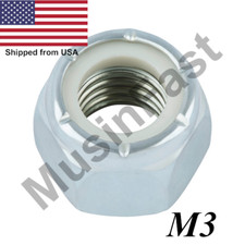 M3x0.5mm Stainless Steel Hex Lock Nut  10, 25, 50, 100, 500 Pcs.