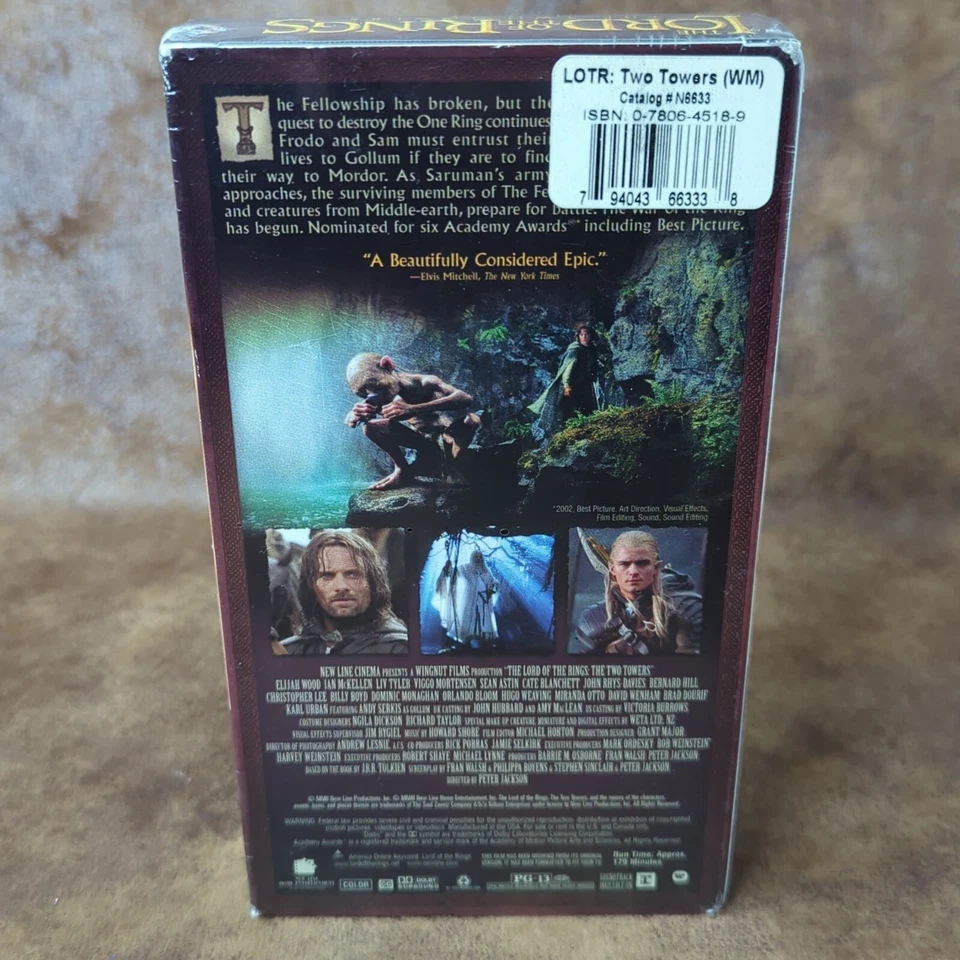 The Lord of the Rings: The Two Towers (VHS 2003) Elijah Wood Ian McKellan - Image 2 of 3