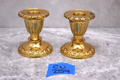 Pair of Brass Altar Candlesticks for a Private Chapel, 3 1/4" (CU259) chalice co - Picture 2 of 7