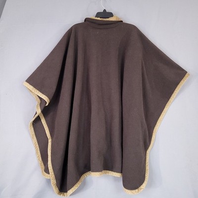 Le Moda Women's Brown Fleece Zip Front Poncho Cape One Size | eBay
