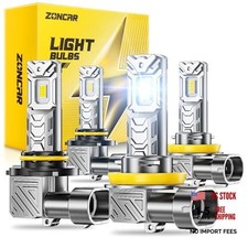 9005 H11 Fog Light Bulbs Combo, 10X Brighter 120000LM 6500K White 9005 H11 4