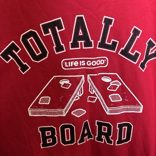 Life Is Good S/S Womens XXL Crusher Tee T-Shirt Totally Board Cornhole Red New - Picture 3 of 13