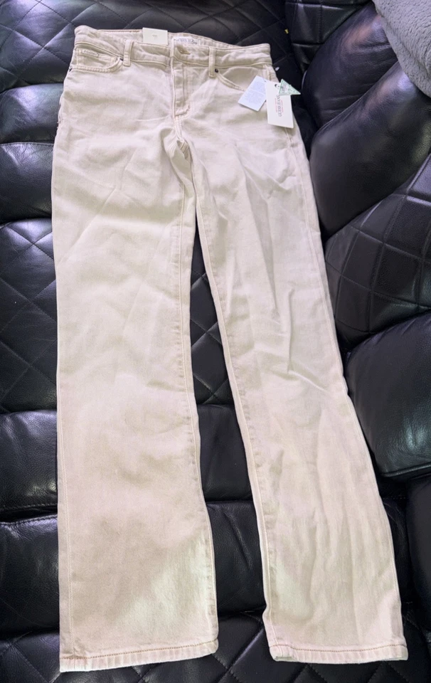 Pantalones de mezclilla para mujer GUESS Los Angeles con cremallera talla W 27, L 32 color beige nuevos con etiquetas Foto 2 de 4