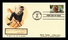 DR JIM STAMPS US COVER MARK TWAIN LITERARY ARTS FDC HAND MADE SAMPSON 1 OF 1