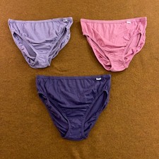 Jockey Womens 9 Multi 3-Pack Elance Cotton French Cut Brief Panty New Flaw